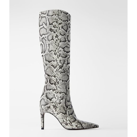 animal print heeled boots
